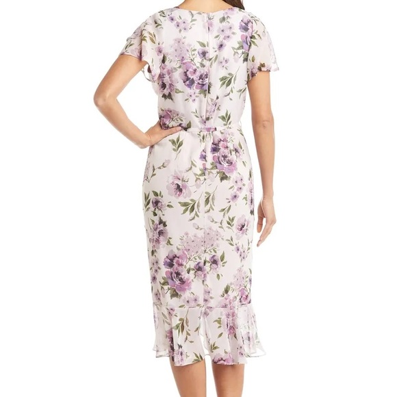 R&M Richards White & Purple Floral Dress - Picture 3 of 6